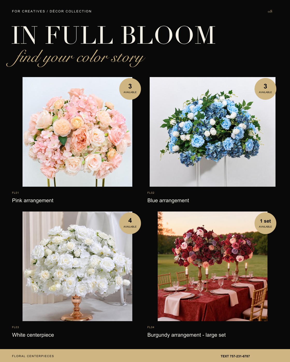 Page 8: Floral centerpieces