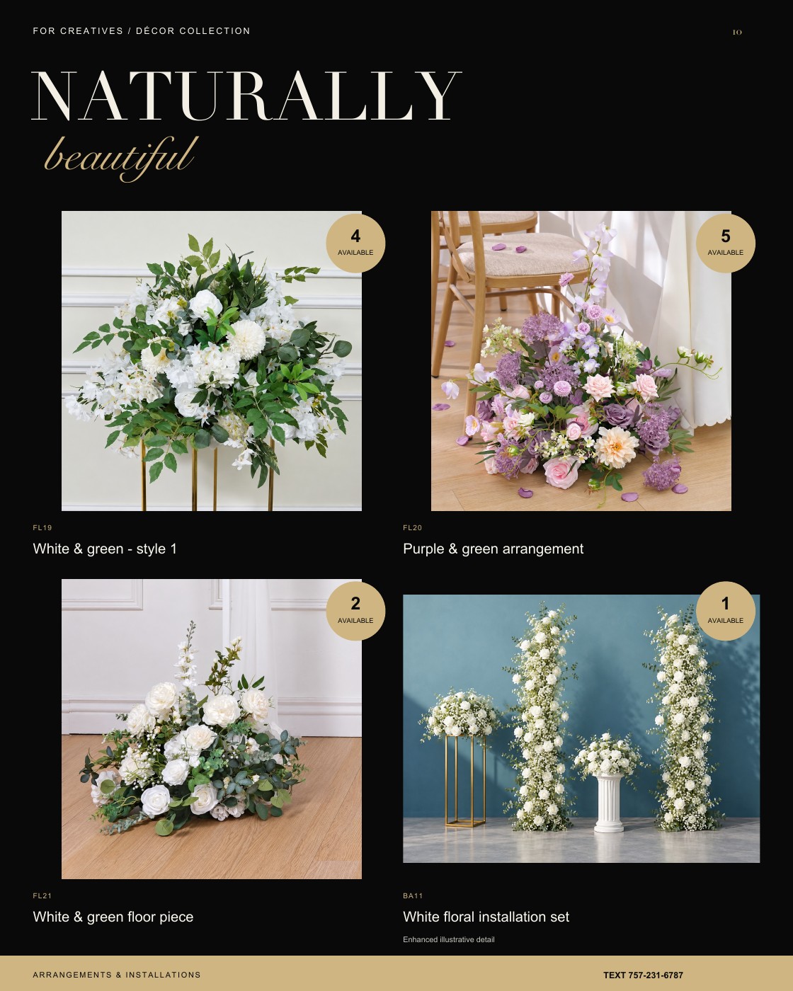 Page 10: Arrangements and installations