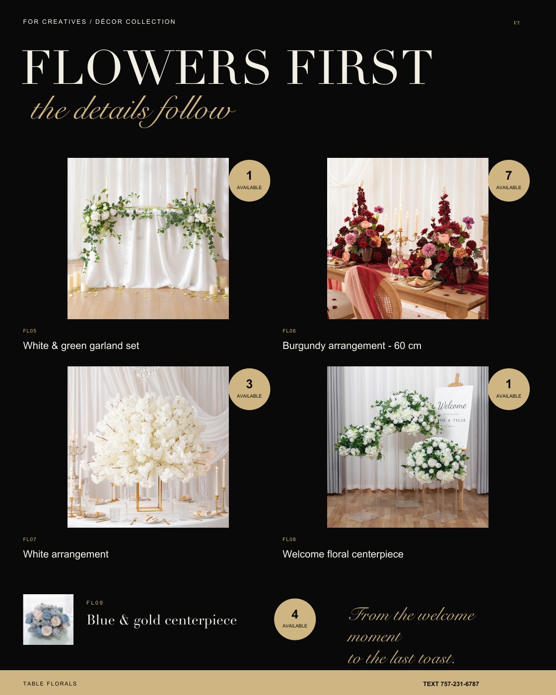 Page 12: Table florals