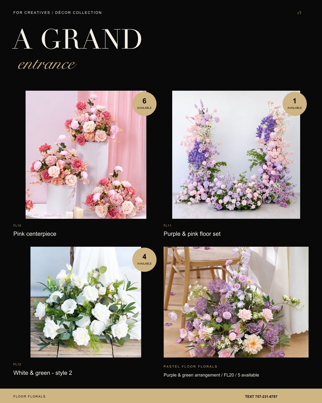Page 13: Floor florals