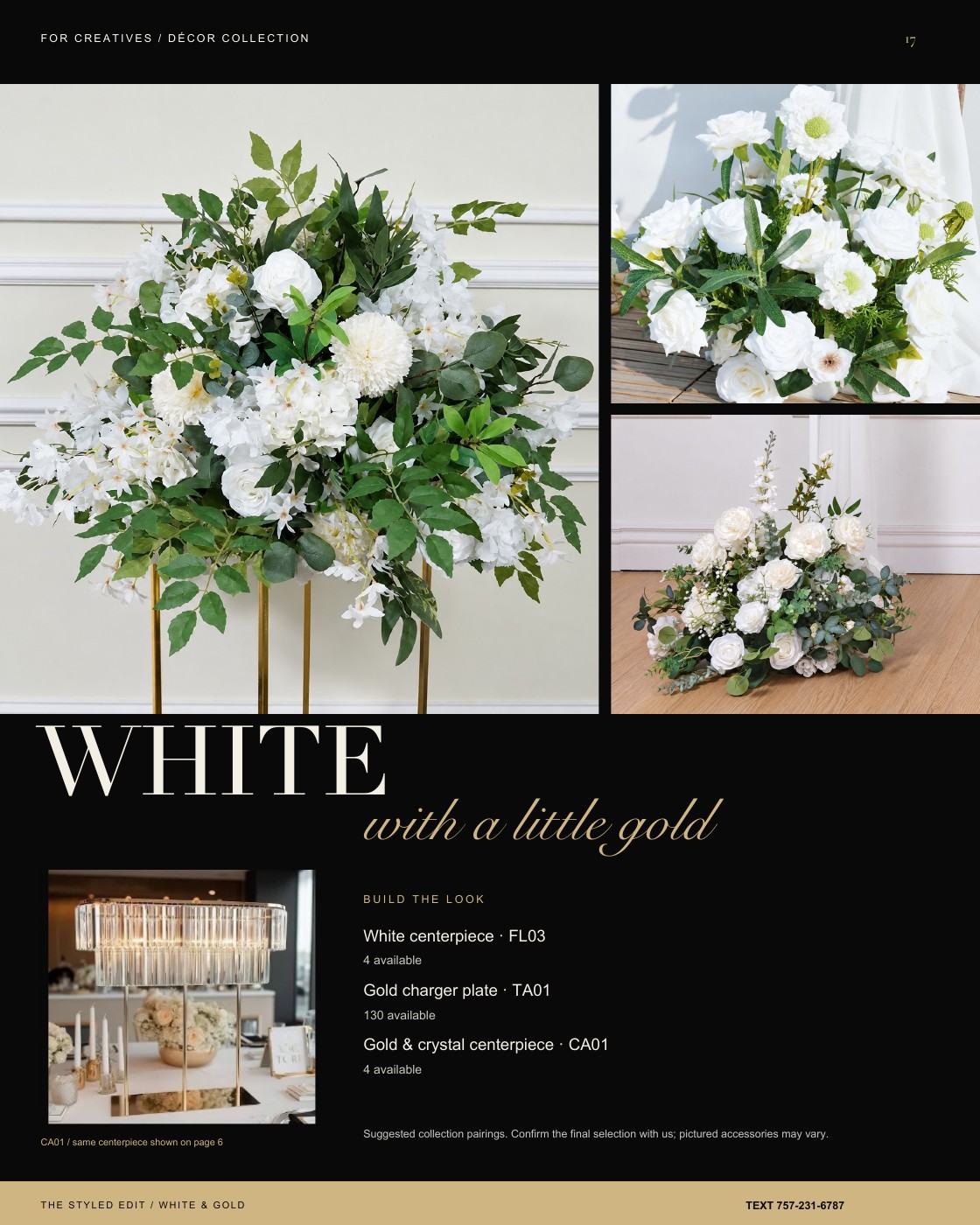 Page 17: White and gold styling